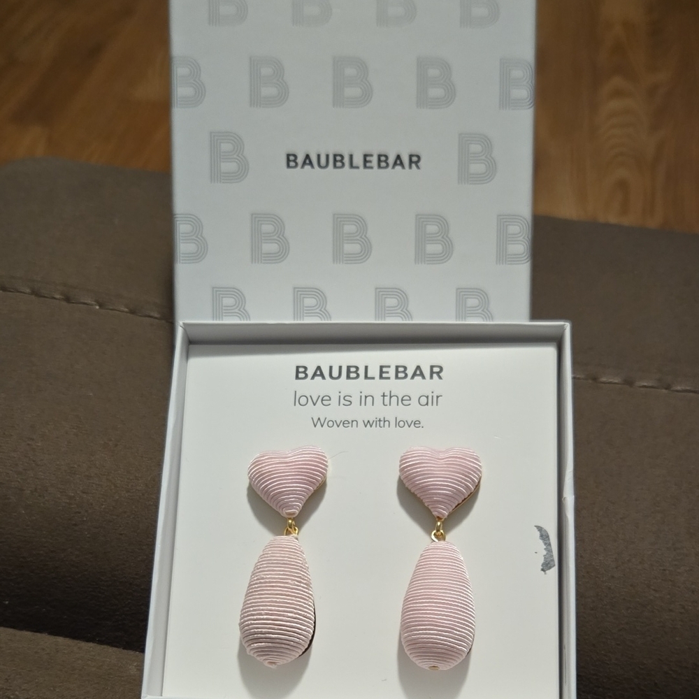 BaubleBar Pink Heart Drop Earrings